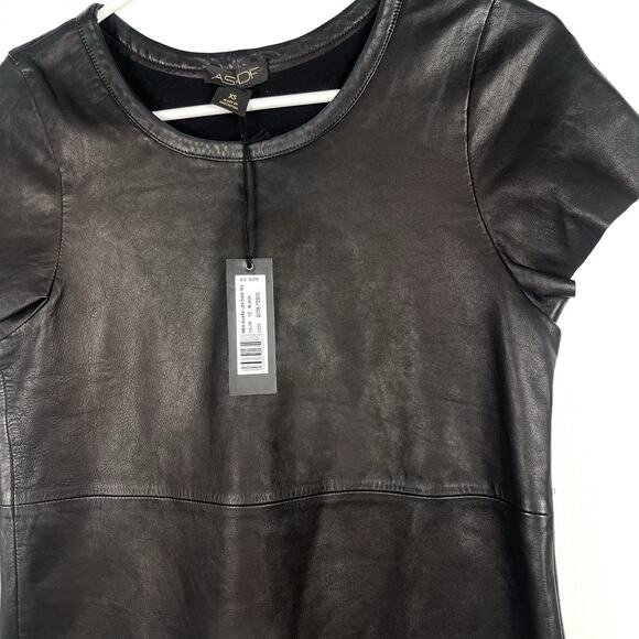 NWT AS by DF Genuine Leather New Guard Short Sleeve Stretch Tee Top XS - Picture 4 of 5